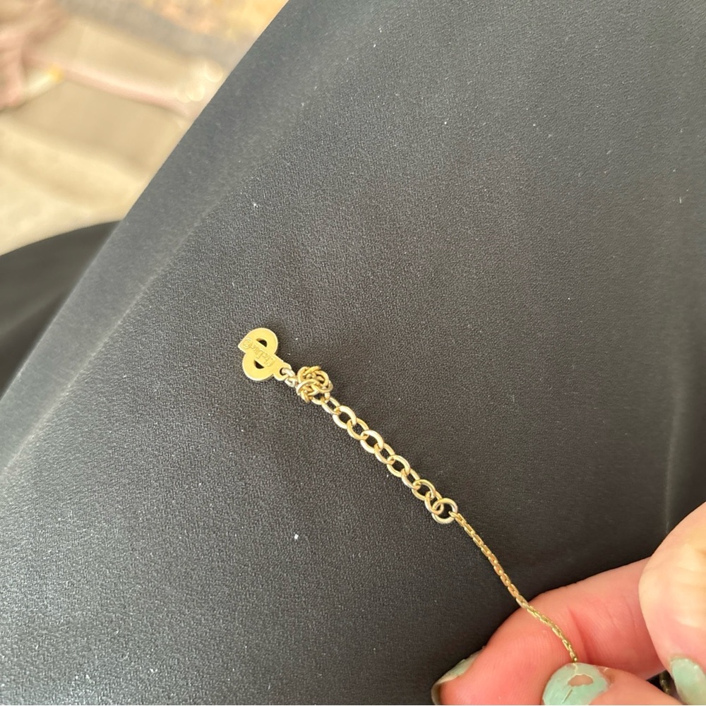 Christian Dior Vintage Gold Pendant Necklace with Clear Stone - Women Jewelry - Picture 13 of 13